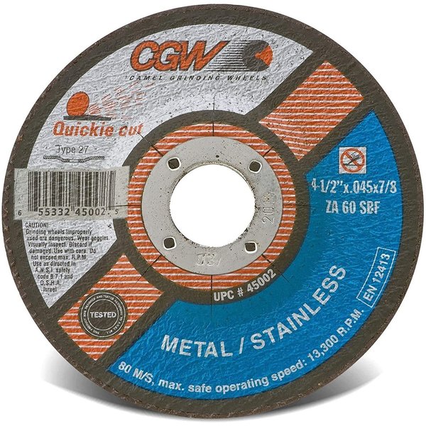 Cgw Abrasives T27 6"x.045"x7/8" Cut Off Wheel (25-Pack) 45007